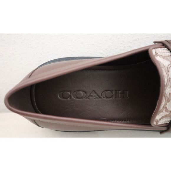 Coach CC833 Men's Sz 8D Brown Signature Jacquard Leather Brooks Loafers - Picture 12 of 13